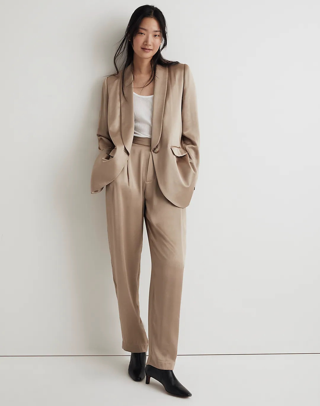 Satin Oversized Blazer | Madewell