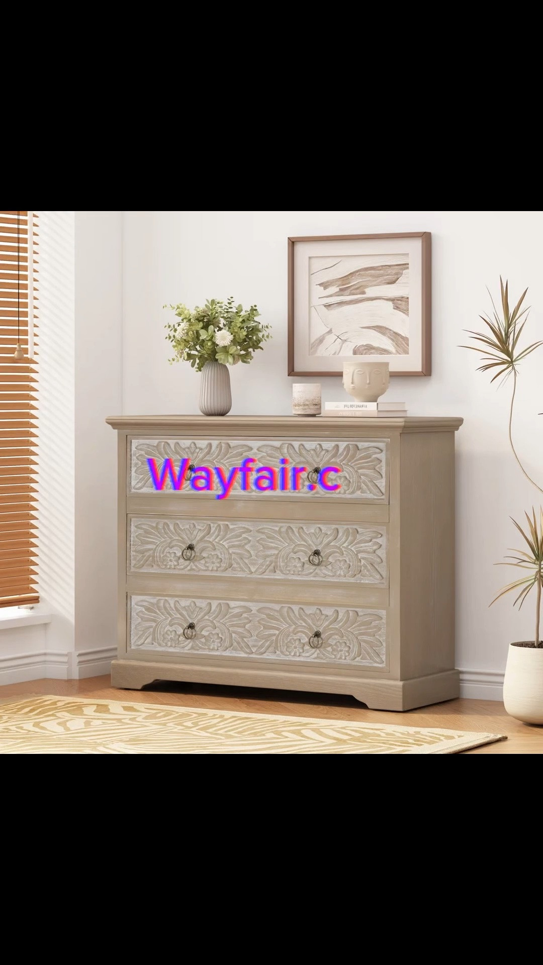 Loegan Wooden Dresser With 3 Drawers & Floral Carved Accents

#LTKxMadewell #LTKOver40 #LTKMidsize