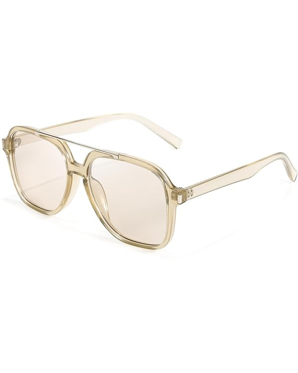 SODQW Oversized Aviator Sunglasses for Women UV400 Designer Shades for Driving Traveling Trendy 2... | Amazon (US)