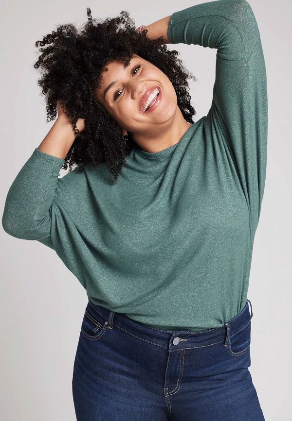 Plus Size 24/7 Flawless Cozy Dolman Long Sleeve Tee | Maurices