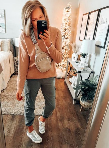 Cozy outfit alert 🚨 This mock neck top is on sale 38% off , fits tts, comes in more colors. Styled with cargo soft joggers from Target and gray sneakers from DSW. 

fall outfit, casual outfit, sweaters, pullovers, joggers, thanksgiving outfit, sneakers, gift ideas, amazon finds, Amazon fashion, best sellers, over 40 fashion, sale, Black Friday 

#LTKsalealert #LTKfindsunder50 #LTKstyletip