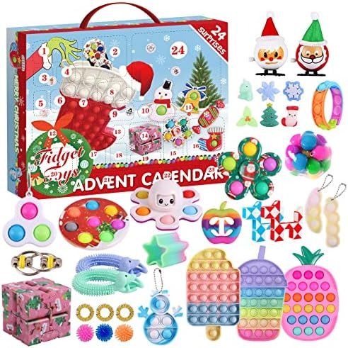 Advent Calendar 2021 Fidget Toy Box for Kids, 24DAYS Christmas Countdown Calendar Sensory Push Po... | Amazon (US)