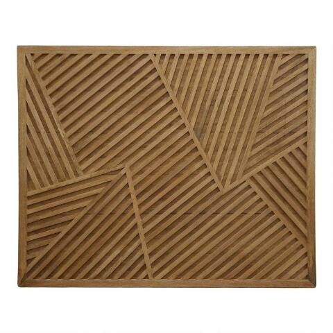 Natural Mango Wood Abstract Panel Wall Decor | World Market