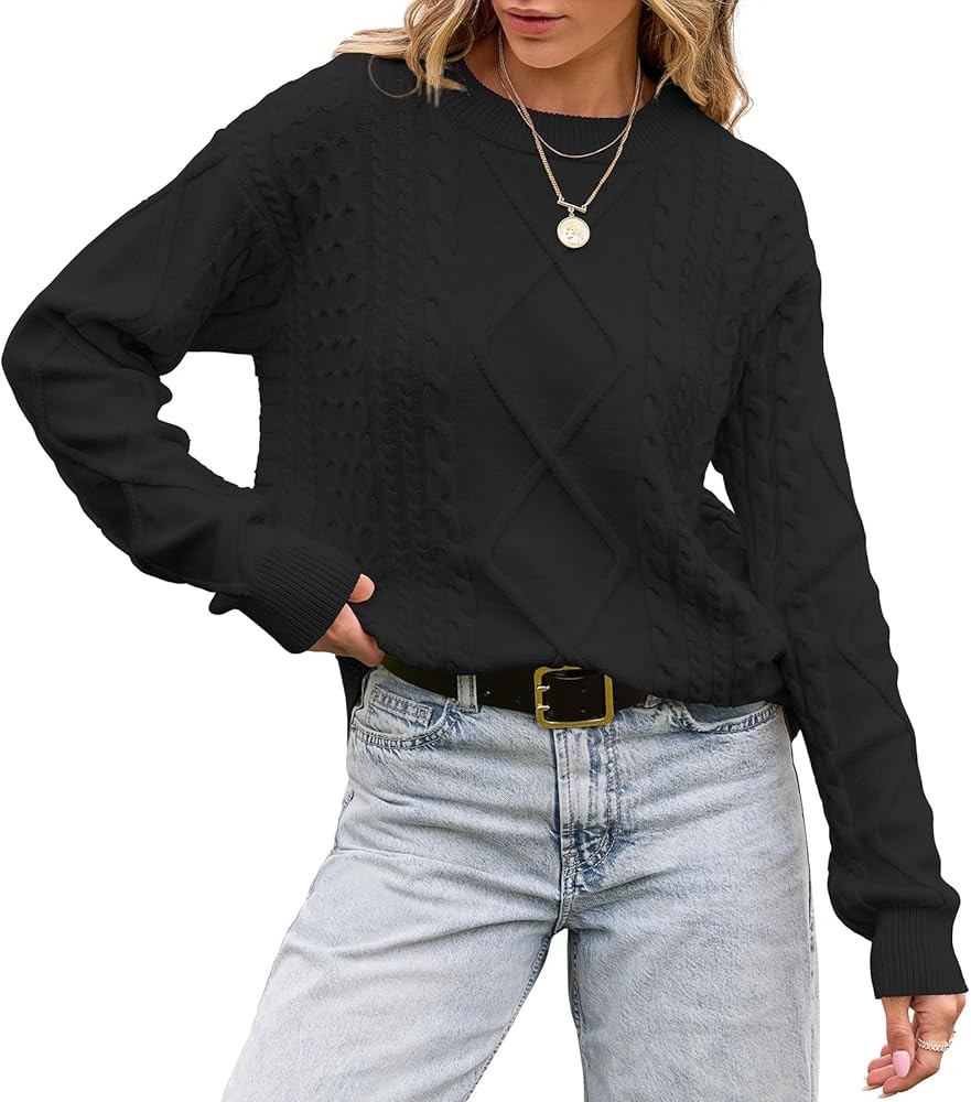 TARSE Womens Oversized Sweater Cable Knit Unisex Vintage Chunky Pullover Sweater Baggy Loose Fall... | Amazon (US)