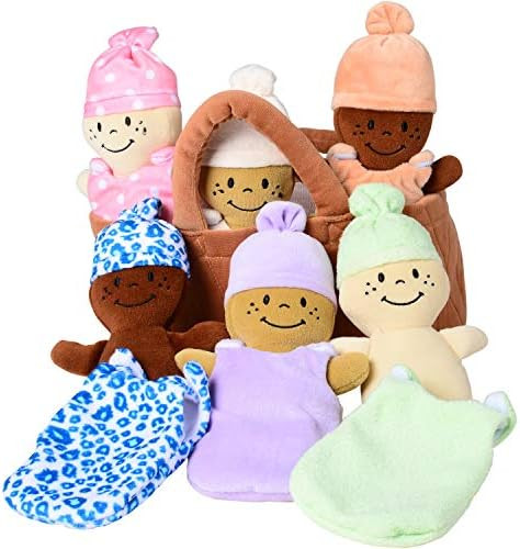 Basket of Babies Creative Minds Plush Dolls, Soft Baby Dolls Set, 6 Piece Set For All Ages | Amazon (US)