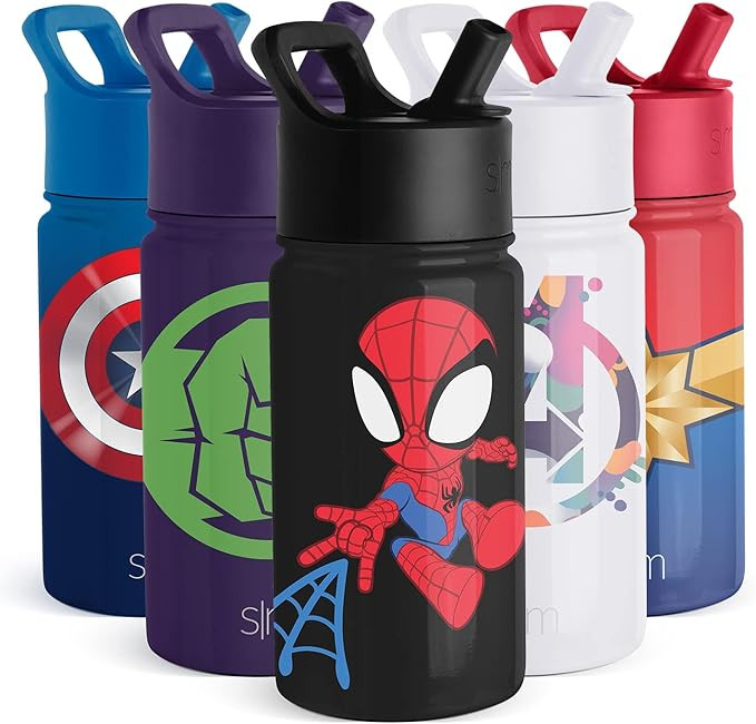 Simple Modern Spiderman Kids Water Bottle with Straw Lid | Marvel Insulated Stainless Steel Reusa... | Amazon (US)