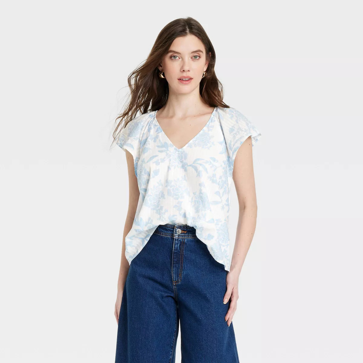 Women's Flutter Short Sleeve Blouse - Universal Thread™ | Target