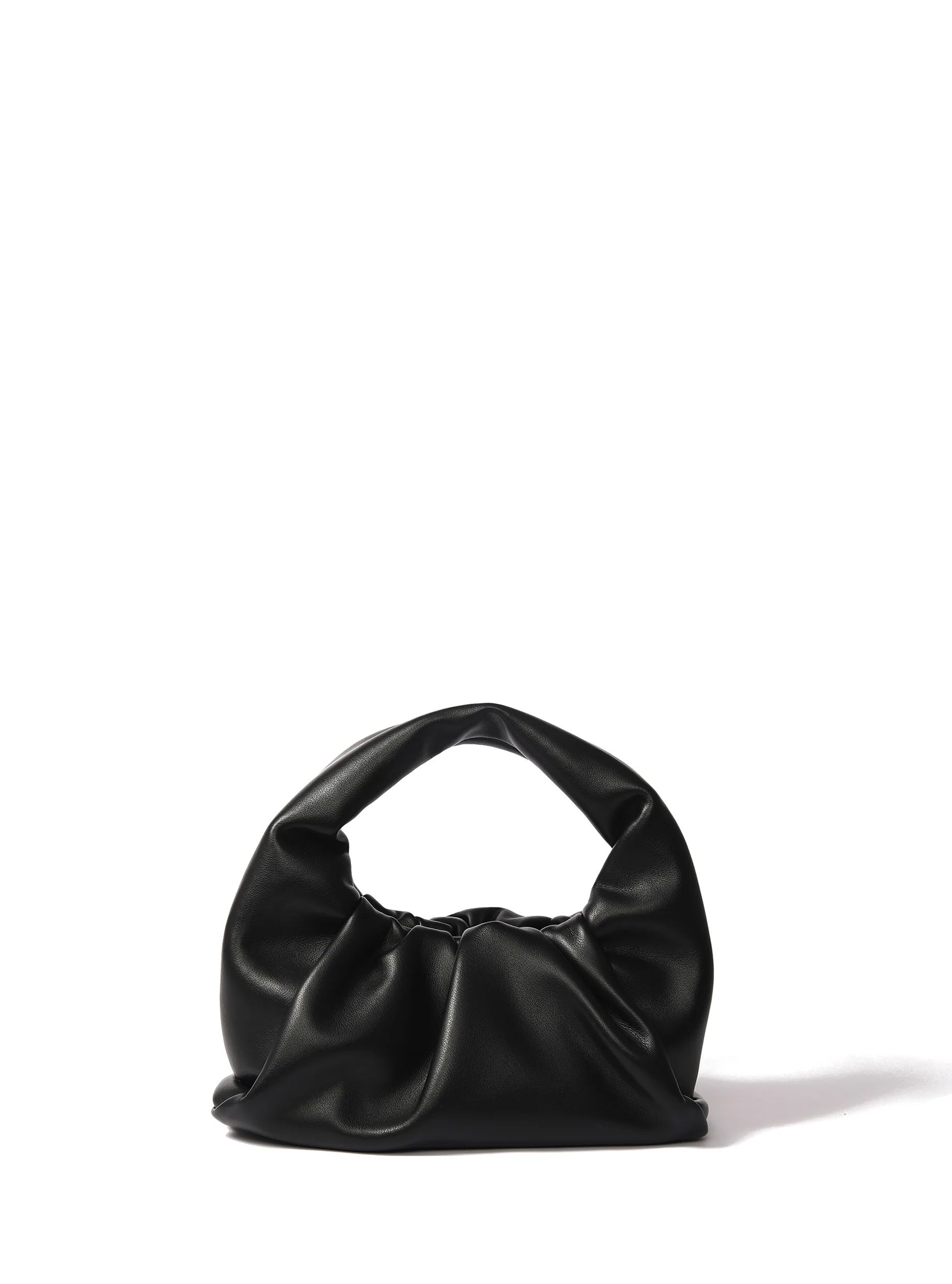 Marshmallow Croissant Bag in Soft Leather, Black | Bob Ore Blue Collection