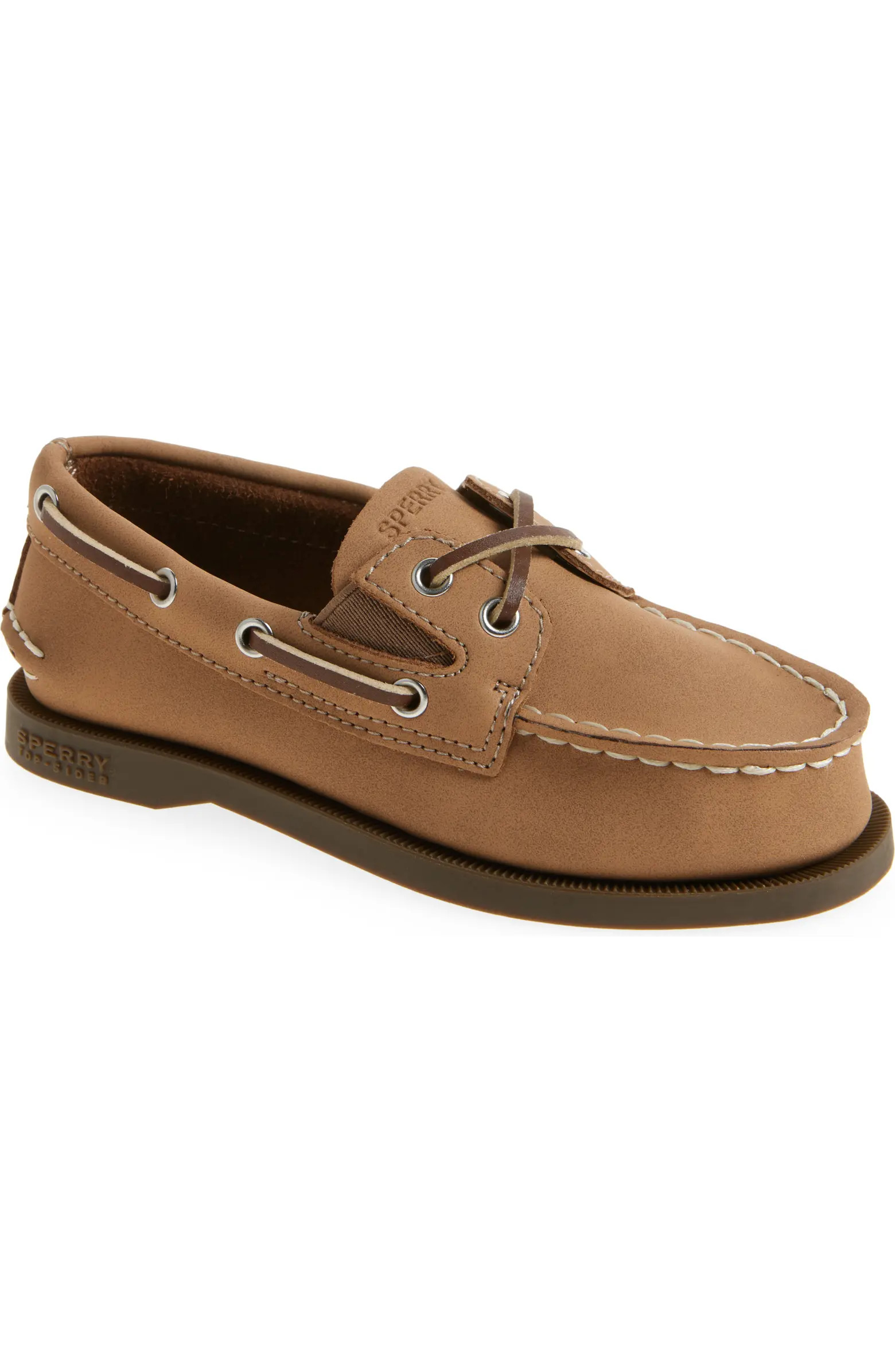Kids' Authentic 2-Eye Nubuck Boat Shoe | Nordstrom