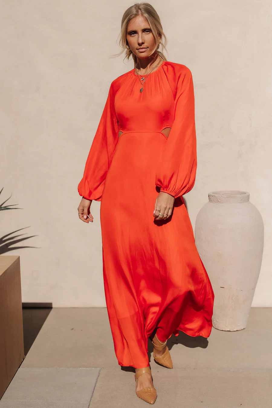 Caroline Maxi Dress in Red - XS / Red - böhme | Böhme US