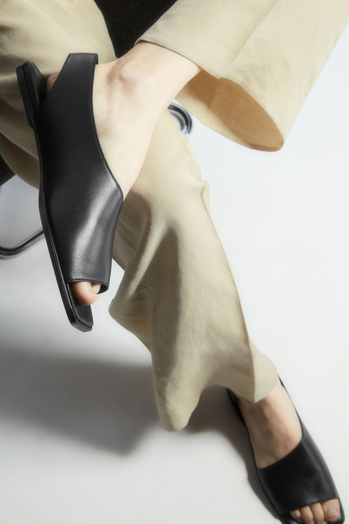 LEATHER SLINGBACK SANDALS - BLACK - Shoes - COS | COS (US)