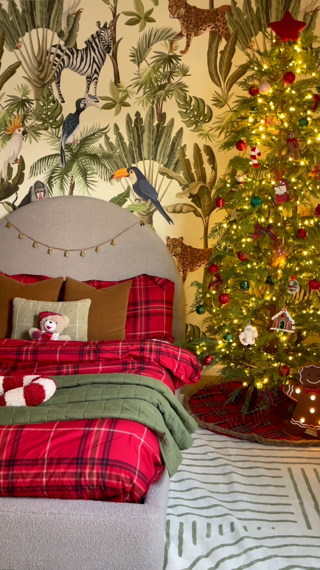 A cozy and nostalgic Christmas in my son’s bedroom 🎄✨🌟

We’ve been collecting some of these Christmas ornaments for over 8 years. Little memories for Christmas past. This year we added new ornaments in red and green and a teddy bear, a reindeer, etc. To bring that vintage cabin Christmas vibe to life. ✨ The pine forest in his nightstand is vintage too, he helped decorated those himself. 😍 We’re so happy with the result of this Christmas bedroom decoration.

Comment SHOP to receive the links 🔗 (remember some of the items are vintage but I linked similar ones too).

SHARE, SAVE, REPOST for kids Christmas bedroom decoration ideas 💡 

Follow @jeanny.myneutralhome for nostalgic Christmas decor inspiration 

#christmas2025 #christmastree #vintagechristmasdecor #nostalgicchristmas #christmasbedroom #christmasmagic #whimsicalchristmas #kidsbedroomdecor #toddlerbedroom #tartan #ornaments #christmasdecor #christmasdecorations #targetstyle #walmarthome #amazonfinds #ltkholiday #holidaydecor #cozychristmas #boysbedroomideas #kidsbed #christmasmagic #christmastimeishere 

Christmas tree decoration, Christmas vintage ornaments , kids bedroom decorations for the most wonderful time of the year, Christmas bedding, tartan for Christmas, hallmark Christmas movie decor inspired, bedroom decorations, holiday decor, Christmas bedroom styling, cozy bedroom, toddler boy Christmas bedroom decor 



#LTKHome #LTKHoliday #LTKSeasonal