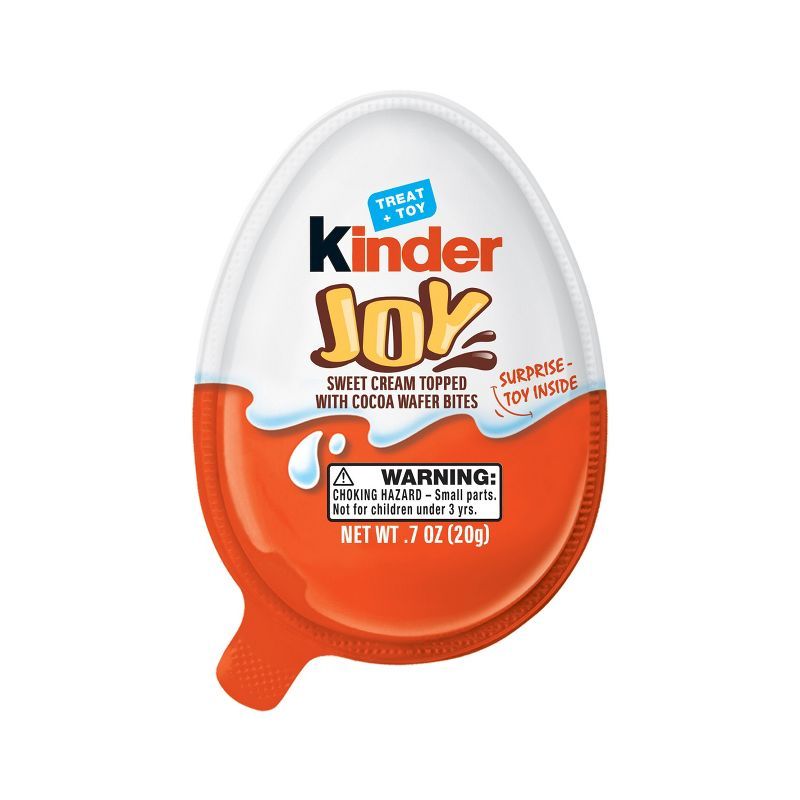 Kinder Joy Sweet Cream Topped with Cocoa Wafer Bites Milk Chocolate Treat + Toy - 0.7oz | Target