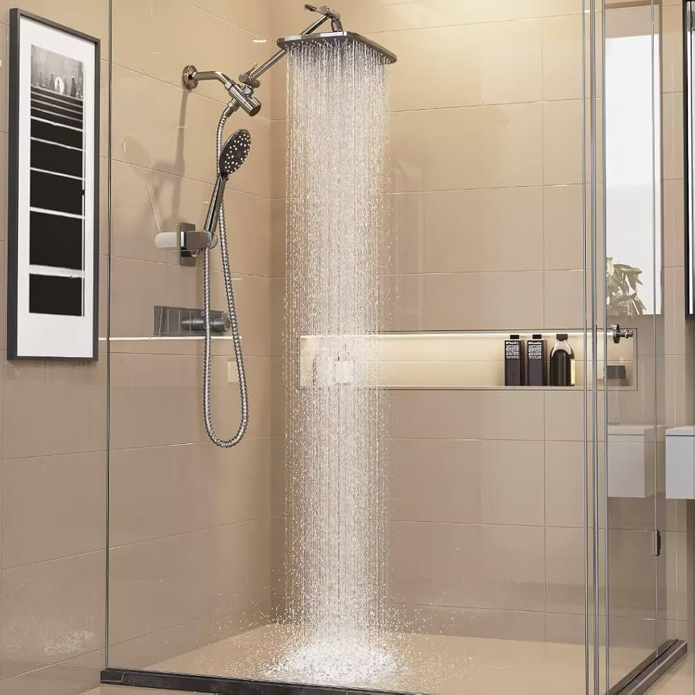 Veken 12 Inch High Pressure Rain Shower Head Combo with Extension Arm- Wide Rainfall Showerhead w... | Amazon (US)