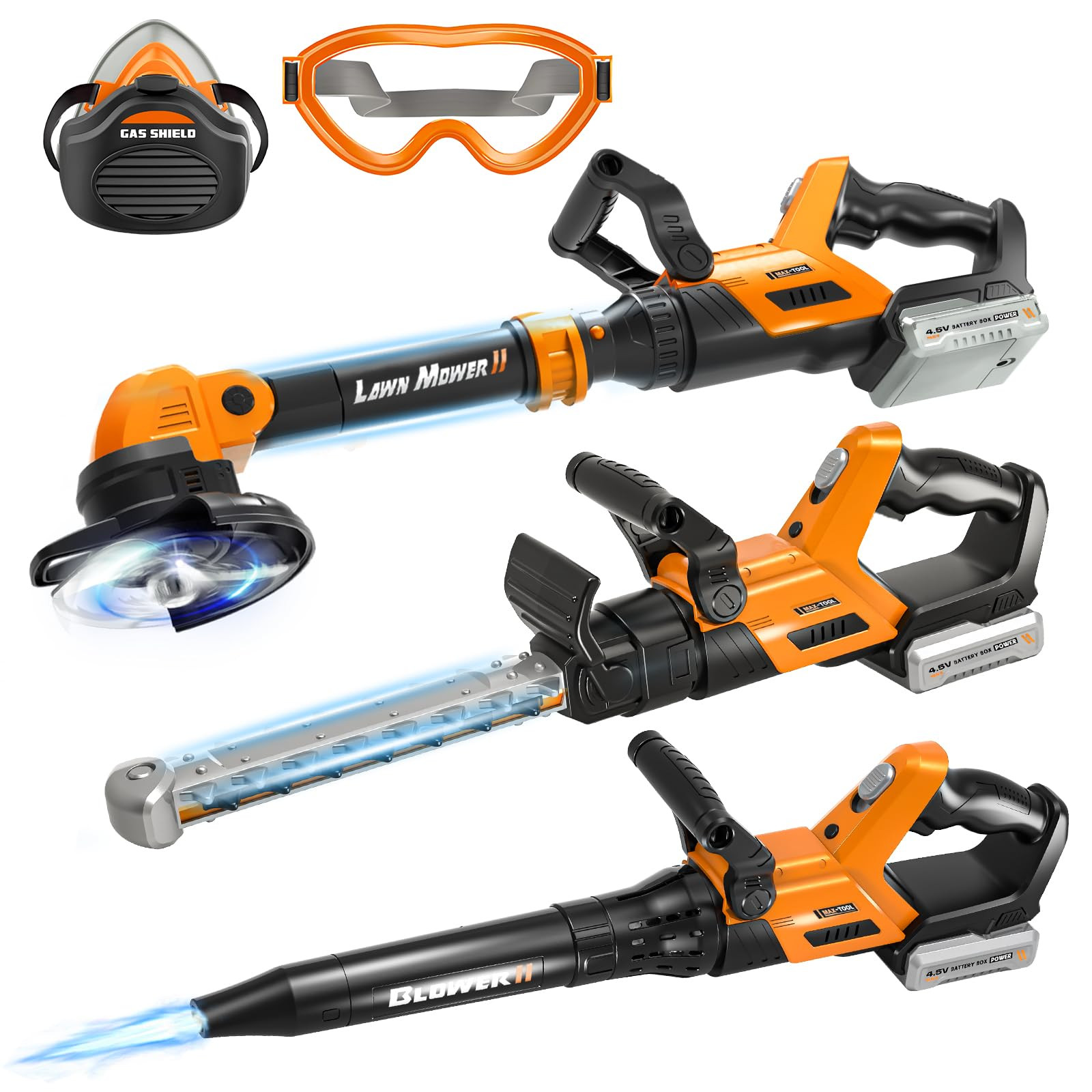 Kids Tool Set, 3 IN 1 Kids Power Garden Tools with Sounds & Lights, Toy Weed Wacker, Toy Leaf Blo... | Amazon (US)