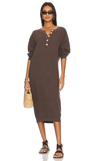 Hailee Sweater Midi Dress in Minked | Revolve Clothing (Global)