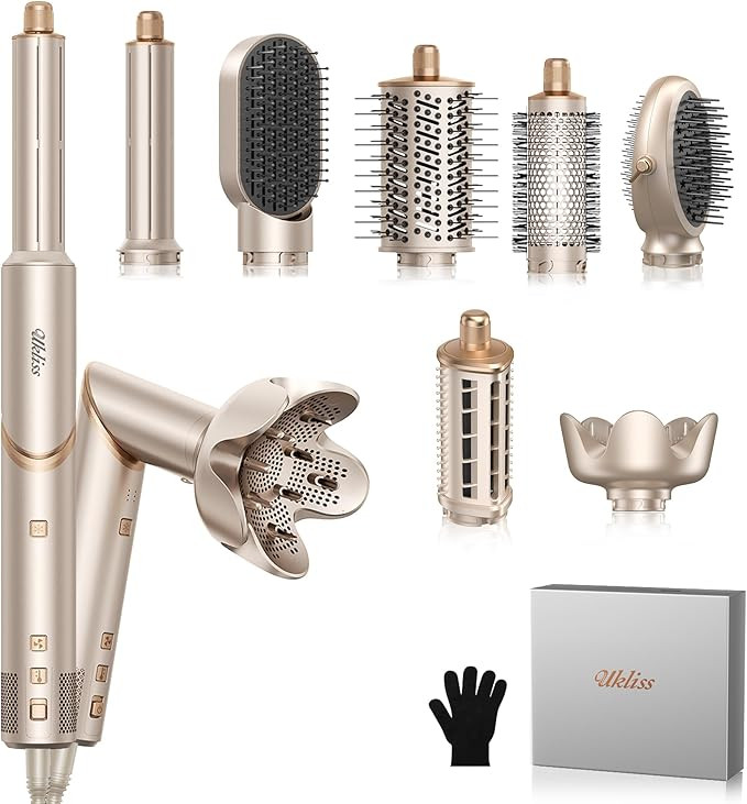 Ukliss 8 in 1 Hair Dryer Brush & Multi Hot Air Styler–Foldable 110,000 RPM Blow Dryer Brush Too... | Amazon (US)
