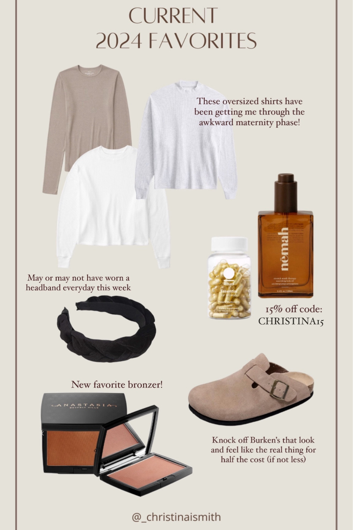 Every one of these items has been on rotation this past week and the year has JUST begun! Use my code CHRISTINA15 for 15% any Nemah products! 


#LTKstyletip #LTKbaby #LTKbump