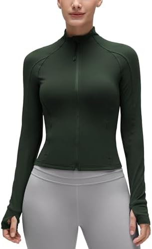 CRZ YOGA Butterluxe Womens Cropped Slim Fit Workout Jacket Weightless Track Athletic Full Zip Up ... | Amazon (US)