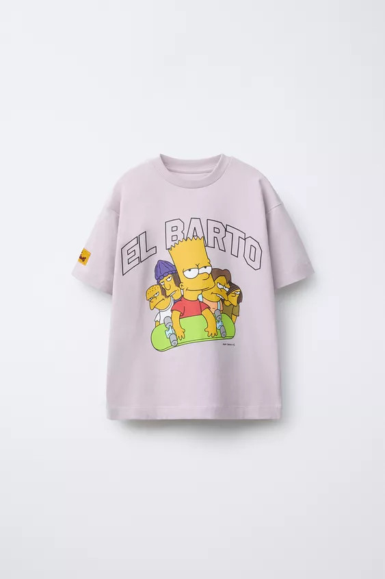 T-shirt with round neck and short sleeves. THE SIMPSONS ™ MATT GROENING print. | Zara US