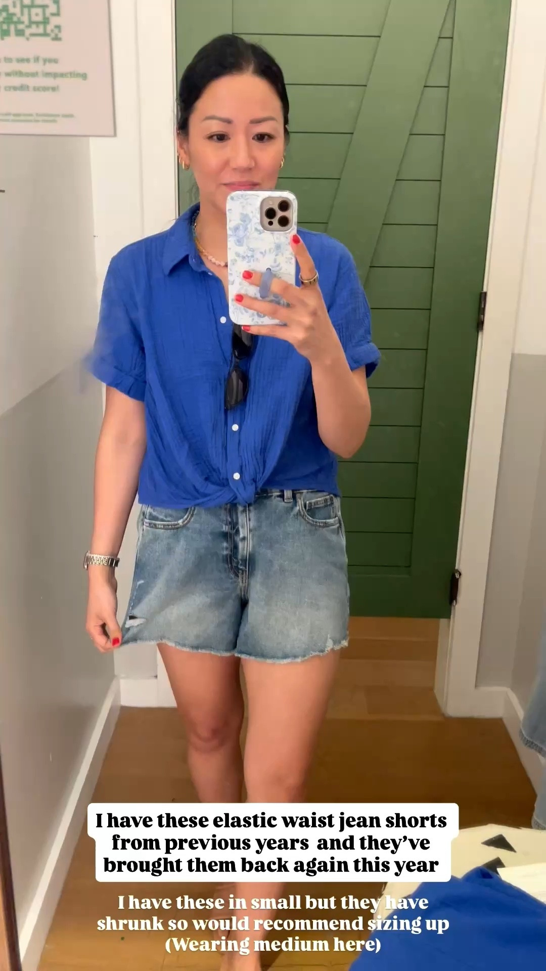 Aerie daydream shorts; I’ve found that these shrink so I would recommend sizing up. 

XS fit me in the waist for the drawstring jeans but felt a tad short in the rise for my long torso so I preferred the small 

#LTKSaleAlert #LTKOver40 #LTKxAerie