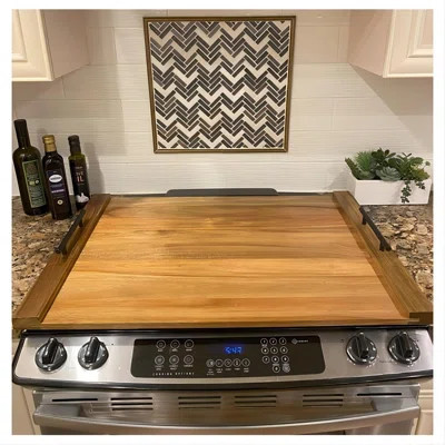 Noodle Board Stove Cover With Handles, Acacia Wood Stove Cover, 30.25"L X 21.75"W, Decorative Stove Top Cover | Wayfair North America