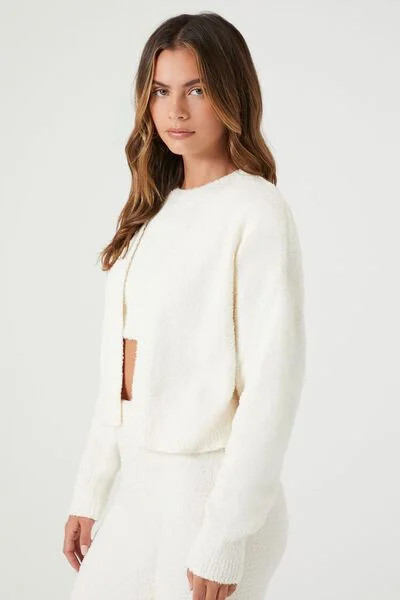 Fuzzy Knit Cardigan Sweater | Forever 21 | Forever 21 (US)