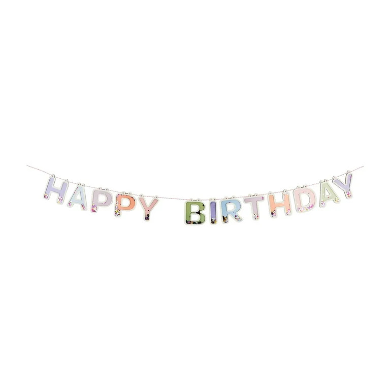 Multicolor Happy Birthday Confetti Banner, 6', by Way To Celebrate | Walmart (US)