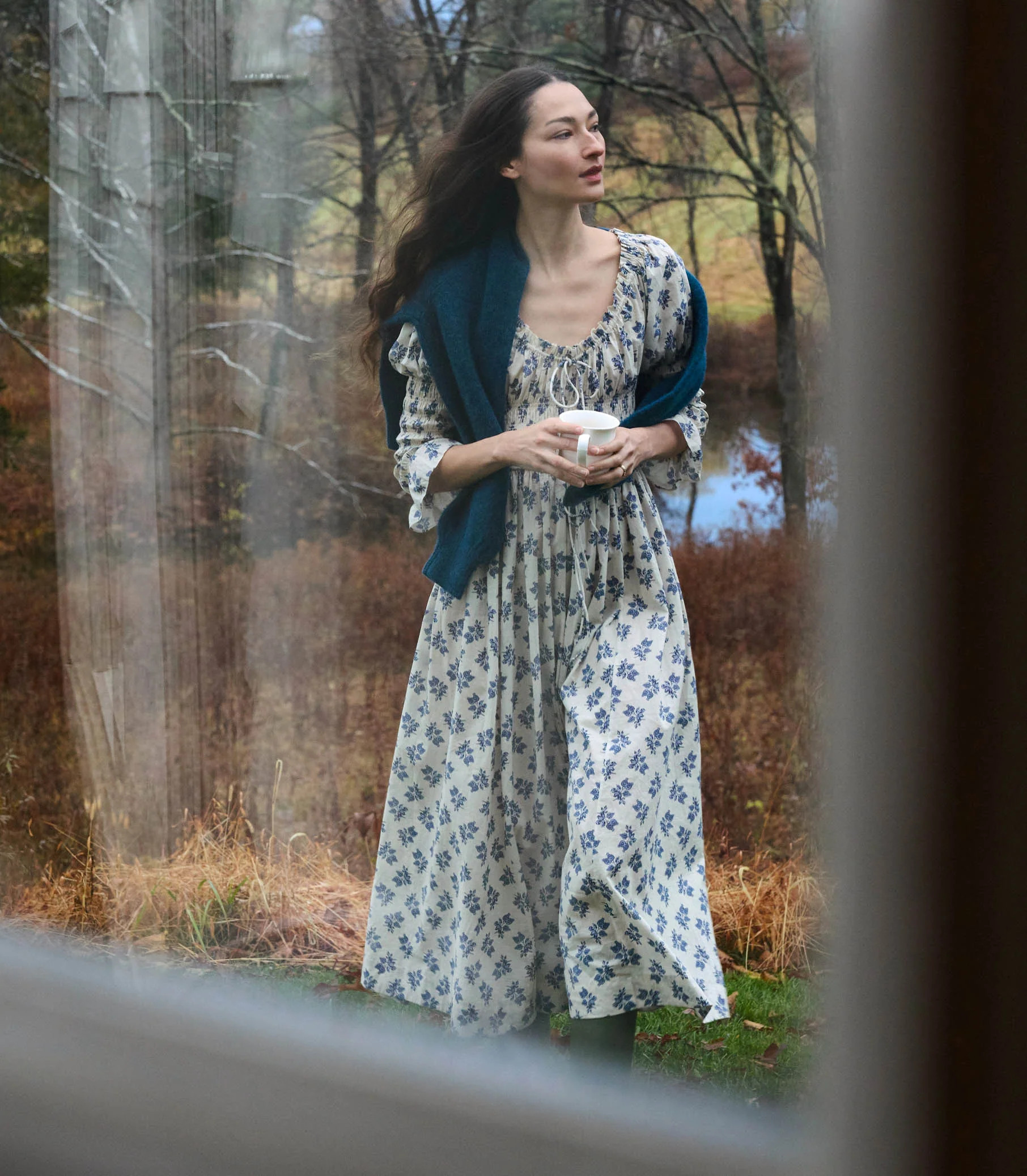 Kaira Dress - Creme Pomegranate Bloom | DÔEN | DOEN