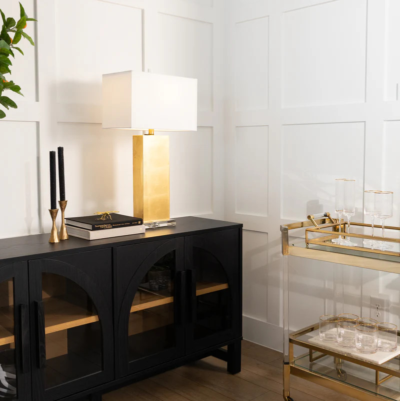 Gold Rectangular Table Lamp | Modern Locke