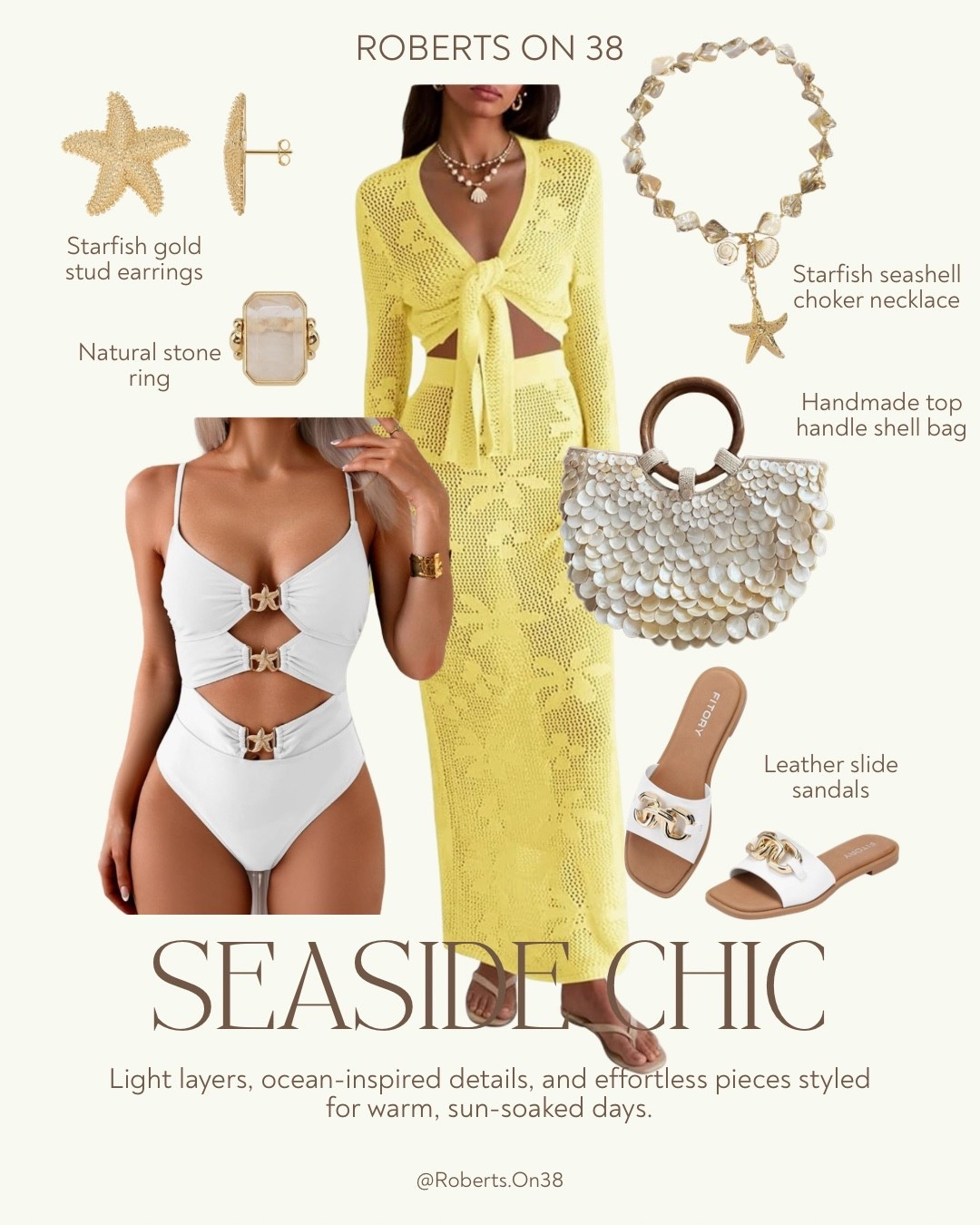 Coastal-inspired pieces that make summer styling feel effortless 🌊 From breezy dresses and chic swimwear to shell jewelry and woven textures, this edit is all about light layers and statement accessories that pull a look together without overthinking it.

Whether you’re heading on vacation, planning beach days, or just want that easy resort-style outfit, these summer finds bring that polished, put-together feel every time.

#summeroutfitideas #coastalstyle #resortwear

#LTKSwim #LTKSeasonal #LTKMidsize
