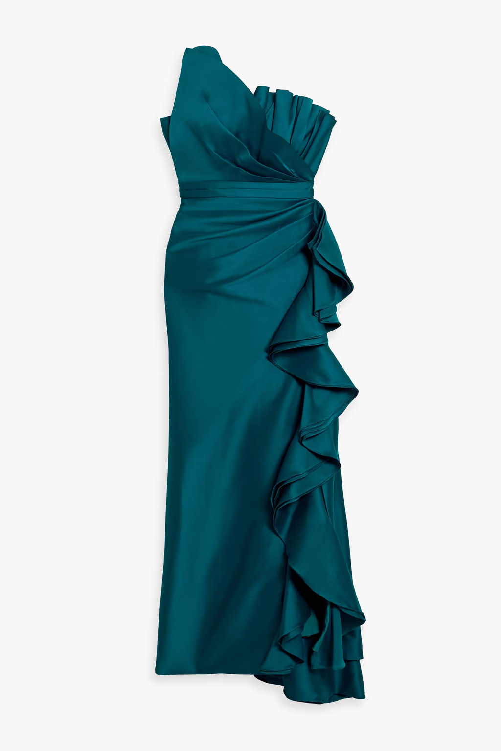 Strapless ruffled satin-twill gown | The Outnet (US and CA)