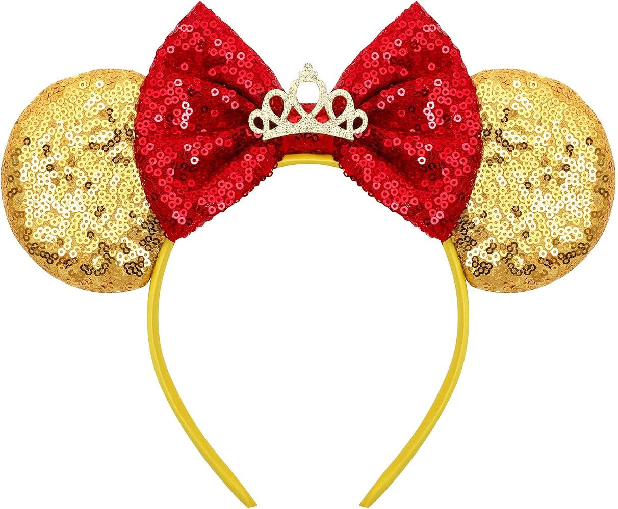 Handmade Mouse Ears Headband for Women and Ladies, Polka Dot Bow Minnie Ears Costume Accessories | Amazon (US)