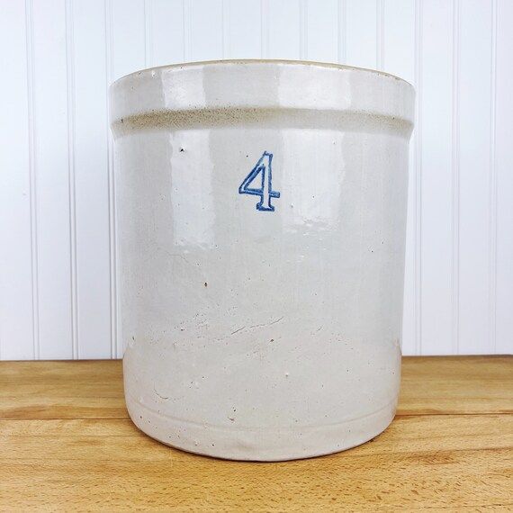 Vintage Crock Large Crock 4 Gallon Blue Number Four - Etsy | Etsy (US)