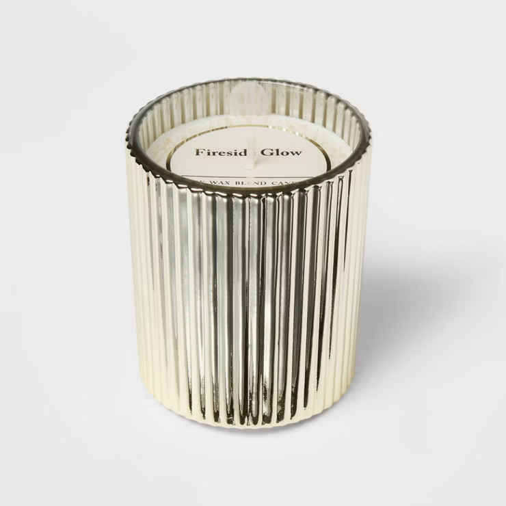 Mercury Glass Finish Holiday Fireside Bonfire Glow Candle Gold - Threshold™ | Target