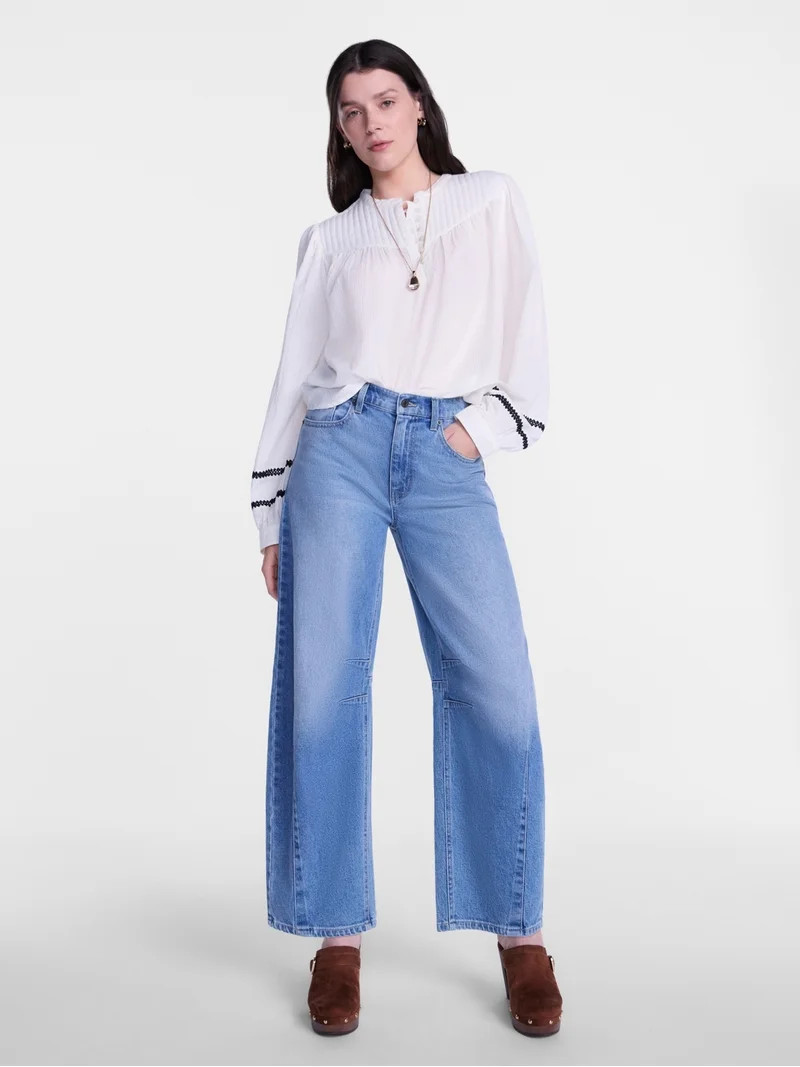 Scenario Women's and Women's Plus High Rise Horseshoe Jeans, 26" Inseam, Sizes 0-28W | Walmart (US)