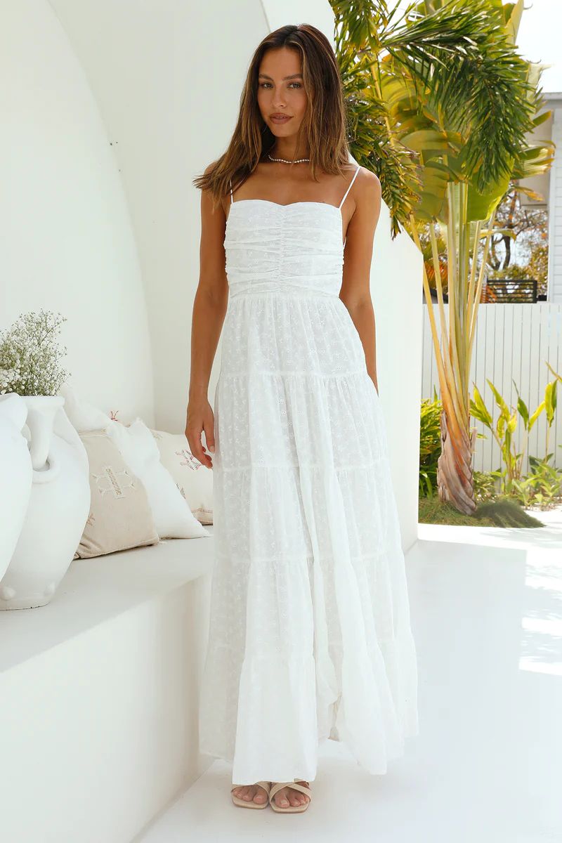 Heavenly Aura Maxi Dress White | Fortunate One