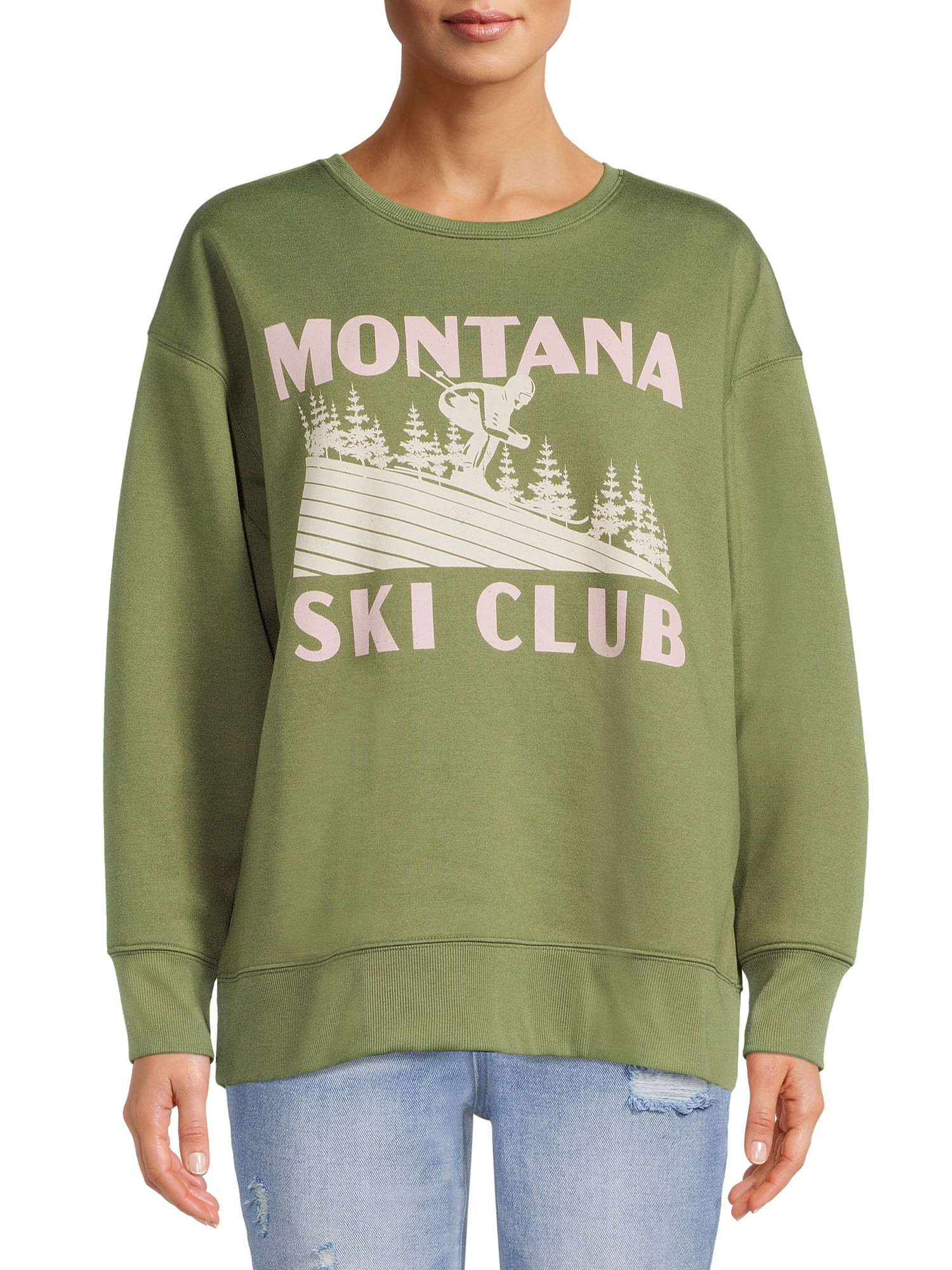 Time and Tru Women’s Scenic Graphic Sweatshirt - Walmart.com | Walmart (US)