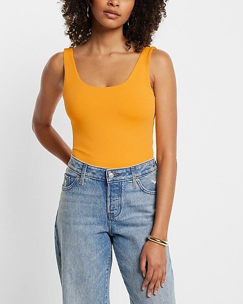 Body Contour High Compression Matte Scoop Neck Bodysuit | Express