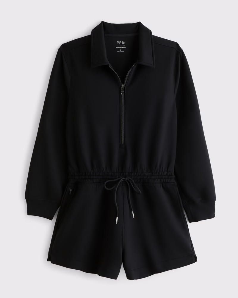 YPB neoKNIT Long-Sleeve Half-Zip Romper | Abercrombie & Fitch (US)
