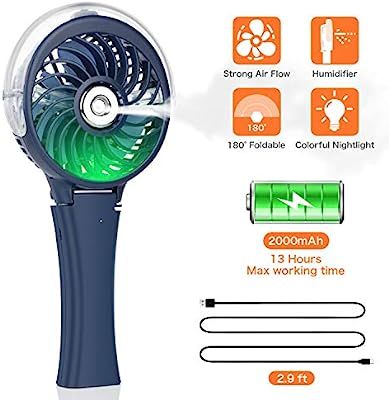 COMLIFE Handheld Misting Fan Portable Fan Facial Steamer-Rechargeable Battery Operated Fan, Folda... | Amazon (US)