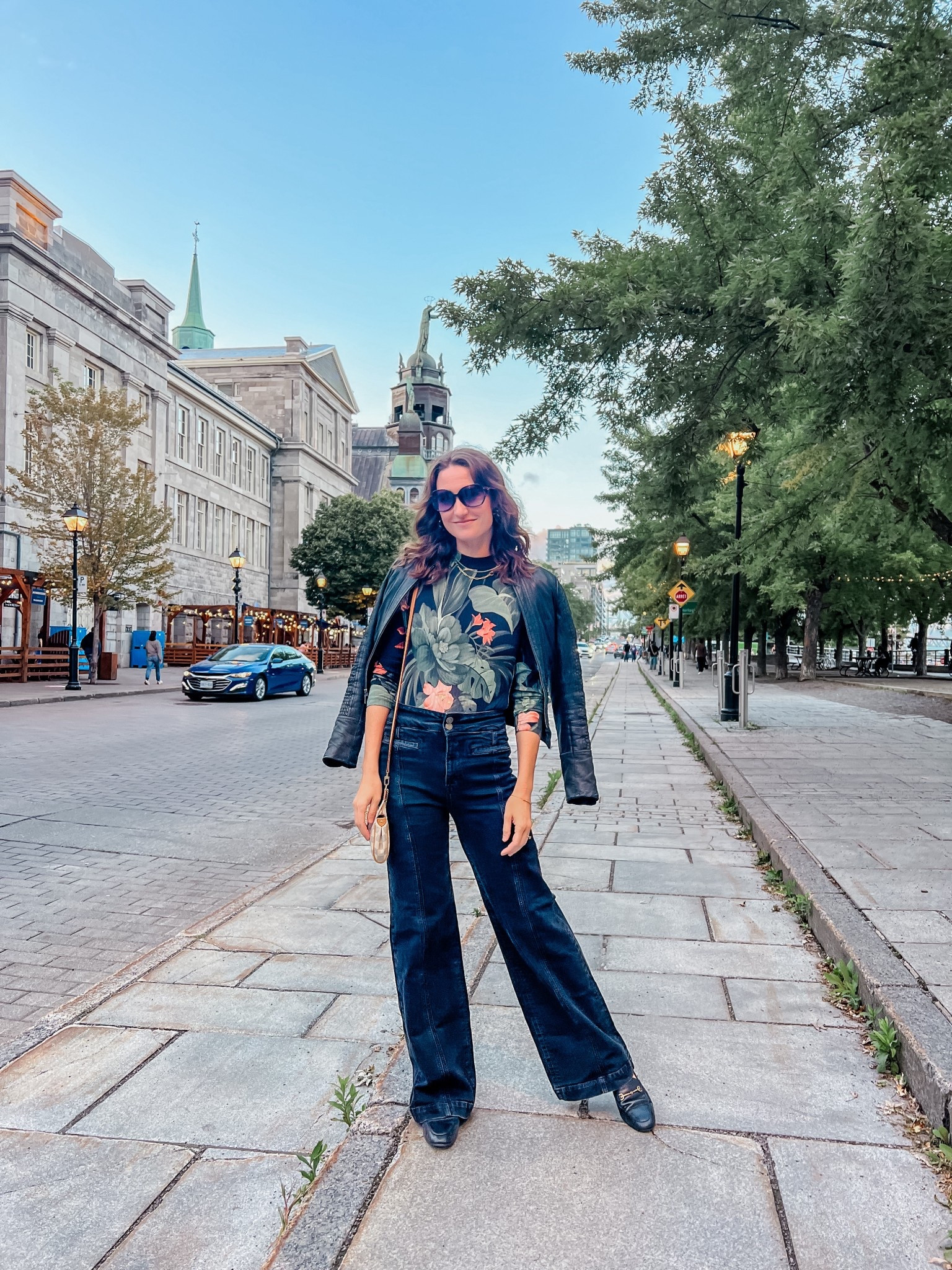 Farm Rio top, Frame jeans, my favorite loafers and a vintage coat. Ready for a night out in Montreal! 

#LTKFindsUnder50 #LTKStyleTip #LTKFindsUnder100