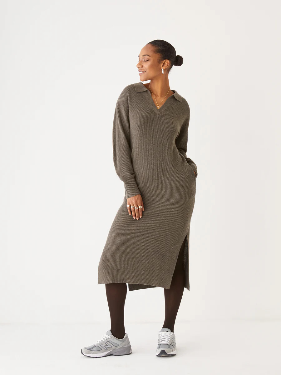 The Mid Length Sweater Dress in Mustang Brown | Frank + Oak