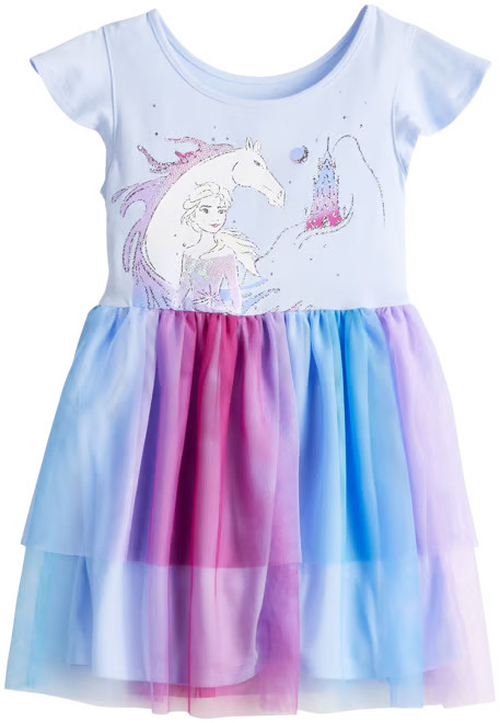 Disney's Frozen Toddler Girl & Girls 4-12 Tiered Tulle Dress by Jumping Beans® | Kohl's