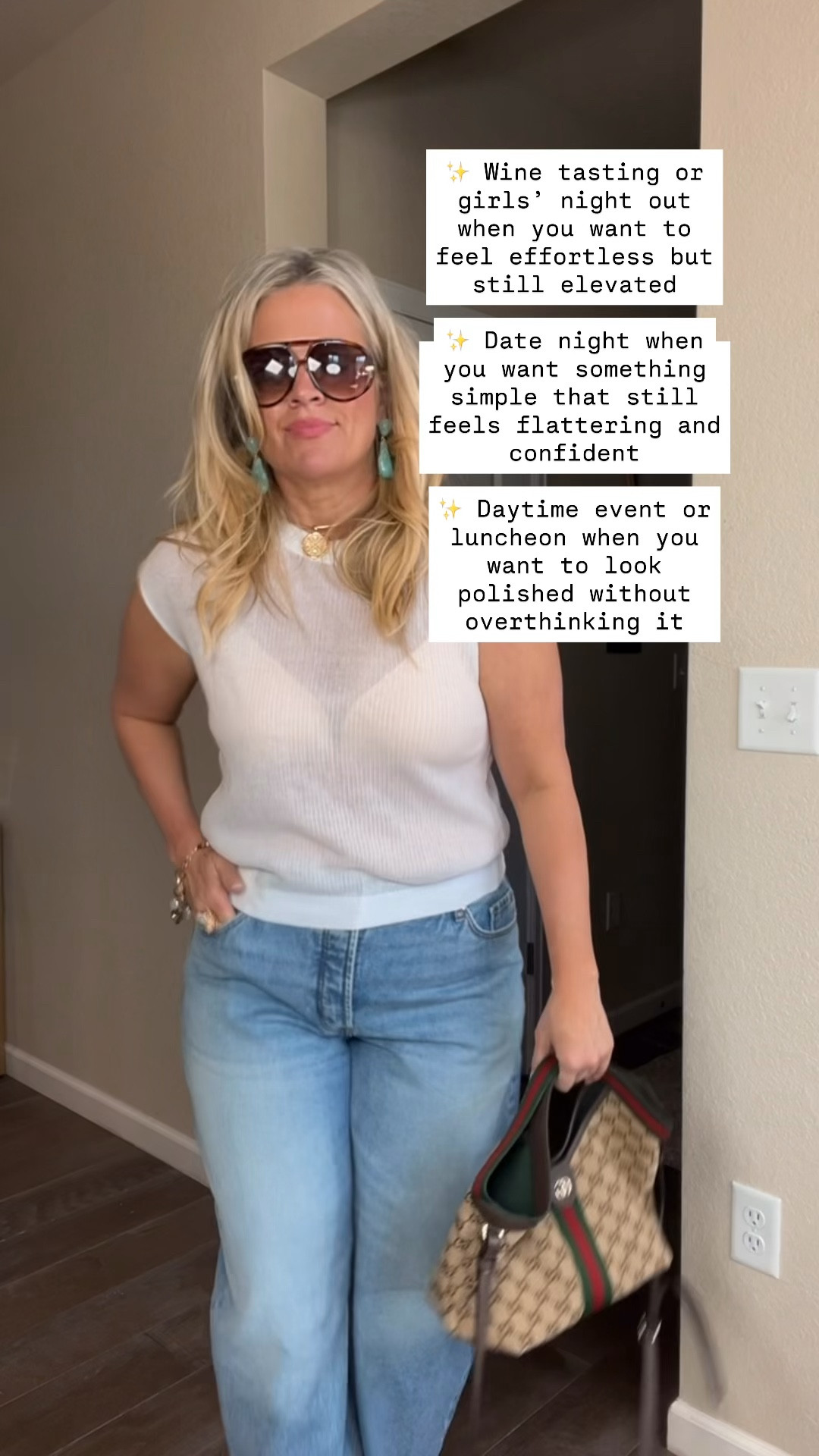  ✨Tap the bell, save and ❤️ for over 40 fashion, midlife style, midsize fashion and luxury looks for less. 

⬇️Sizing information:
Top large (size up if in between sizes.)
Jeans 31 (size up if in between sizes.)

✨ Wine tasting or girls’ night out when you want to feel effortless but still elevated
✨ Date night when you want something simple that still feels flattering and confident
✨ Daytime event or luncheon when you want to look polished without overthinking it

👑"Helping you look good, feel good!" - Lindsey Denver

Spring looks, Midlife style for real women who want to feel confident again. Over 40 fashion and over 50 style that works with changing bodies, perimenopause shifts, and real life. Think midsize fashion, Gen X style and up, body confidence, and mom outfits that feel polished, comfortable, and elevated...because style over 45 and over 50 should feel effortless, not stressful. 


#LTKOver40 #LTKMidsize #LTKSaleAlert