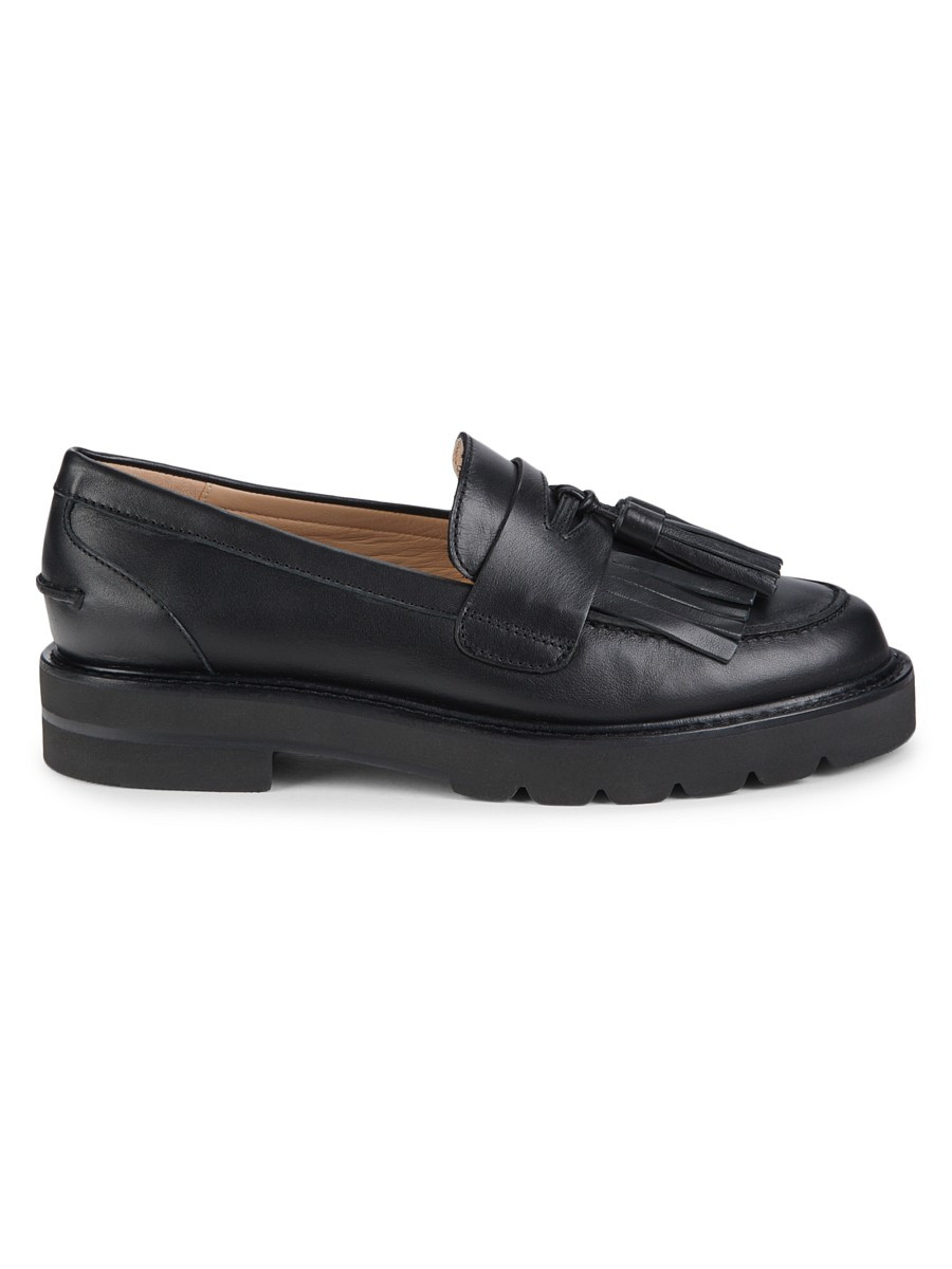 Stuart Weitzman Women's Mila Leather Loafers - Black - Size 7 N | Saks Fifth Avenue OFF 5TH