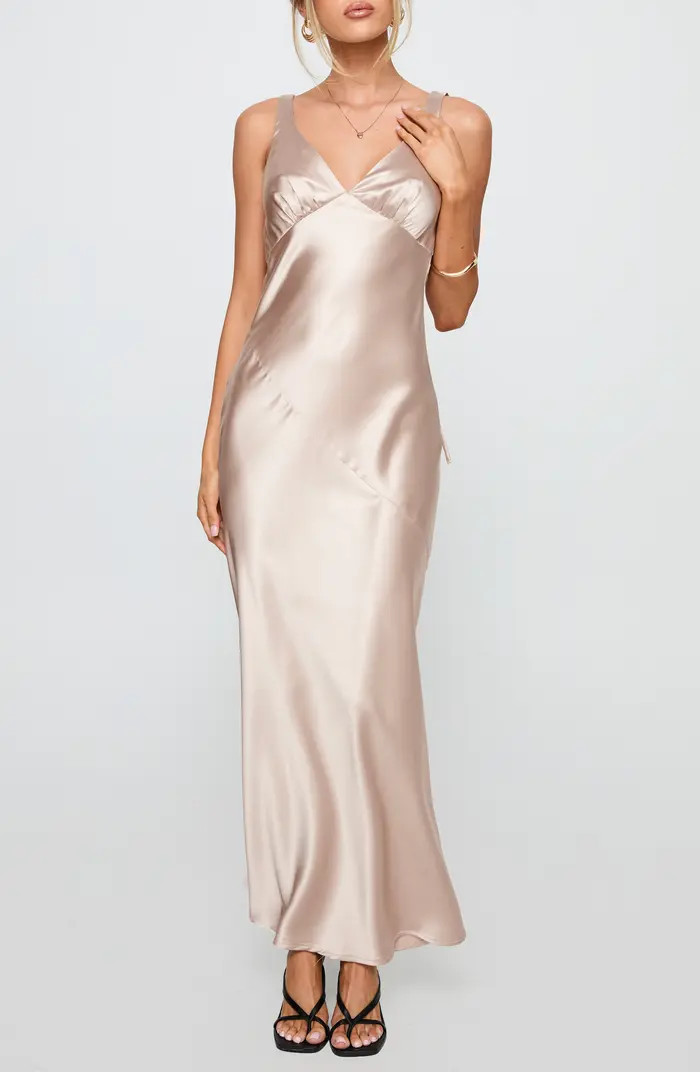 Northern Star Open Back Satin Gown | Nordstrom
