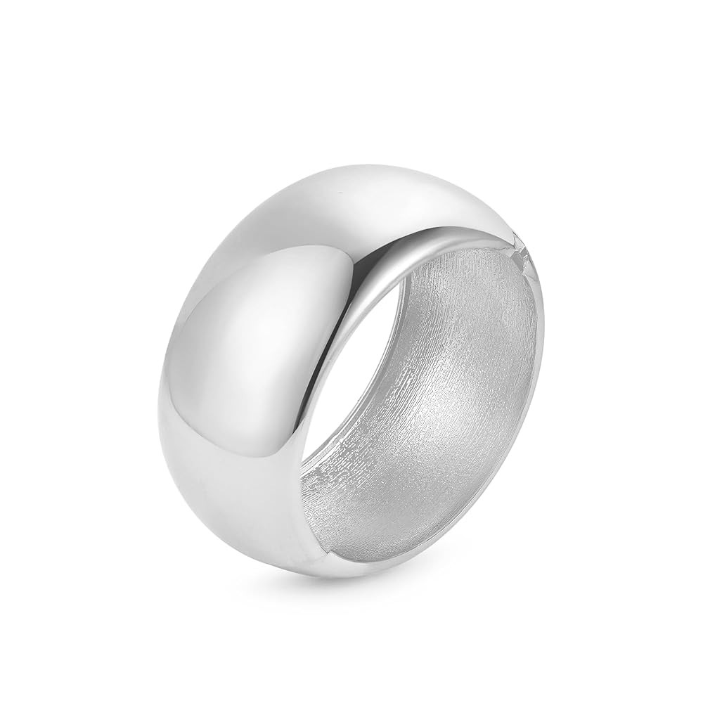 Bangle Bracelets for Women | 14K Gold Plated Trendy Wide Bracelets | Hinged Arm Cuff Bangles Chun... | Amazon (US)