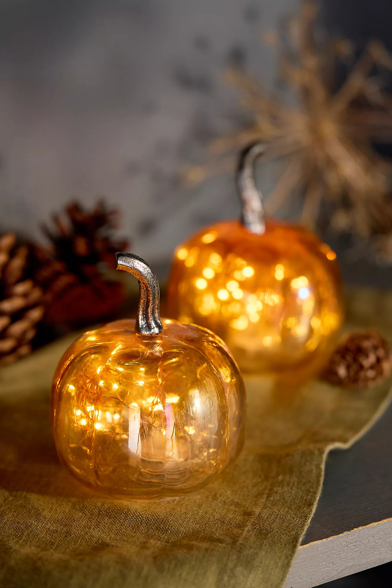 Mini Glass Pumpkins, Set of 2 | Anthropologie (US)