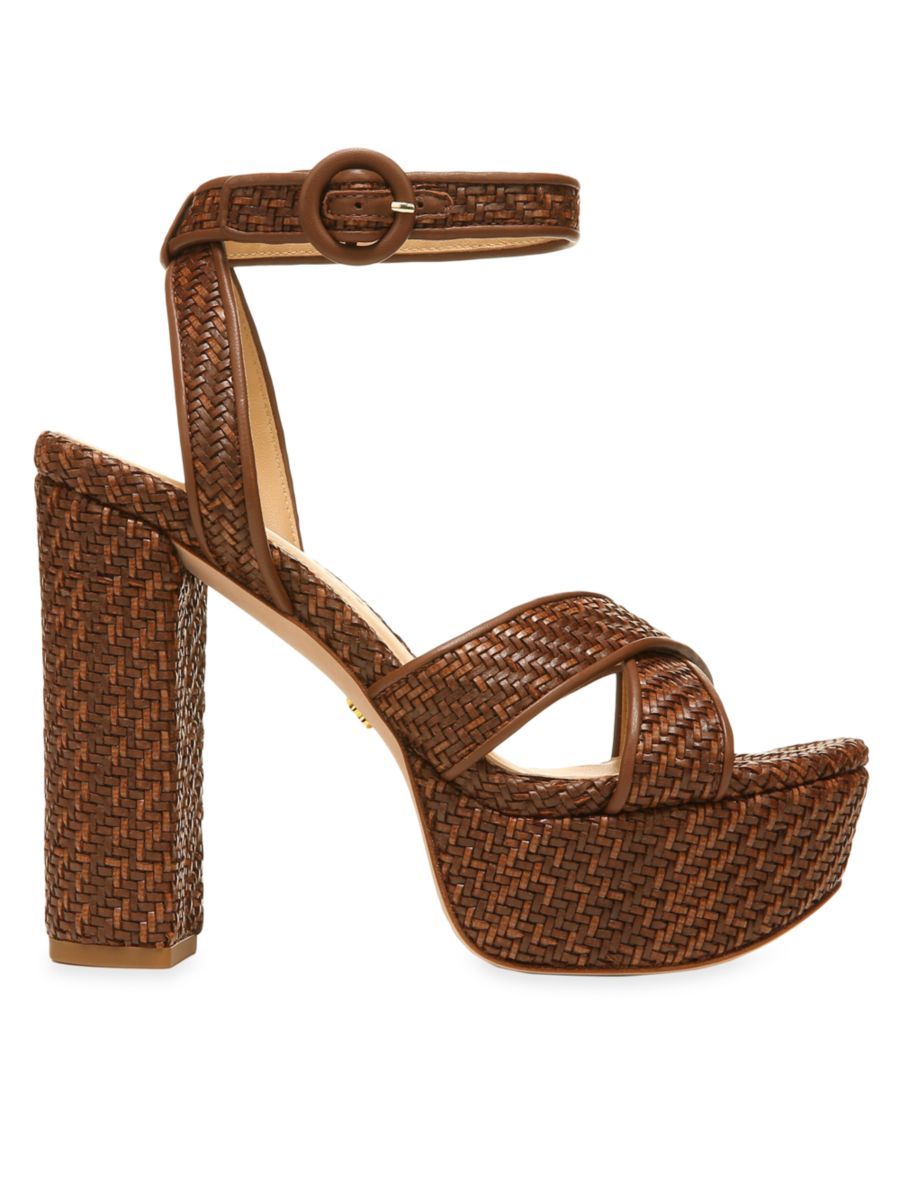 Lalana Woven Leather Strappy Platform Sandals | Saks Fifth Avenue